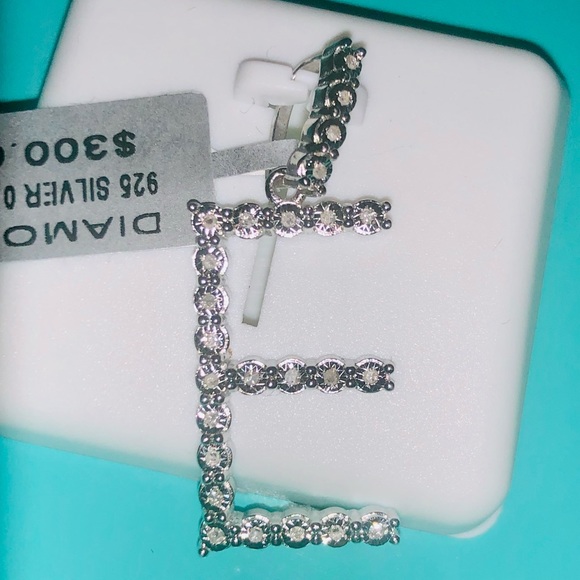 Real Diamond E Initial Charm Pendant NOT CZ Not fake! Bestselling Christmas Gift - Picture 3 of 11